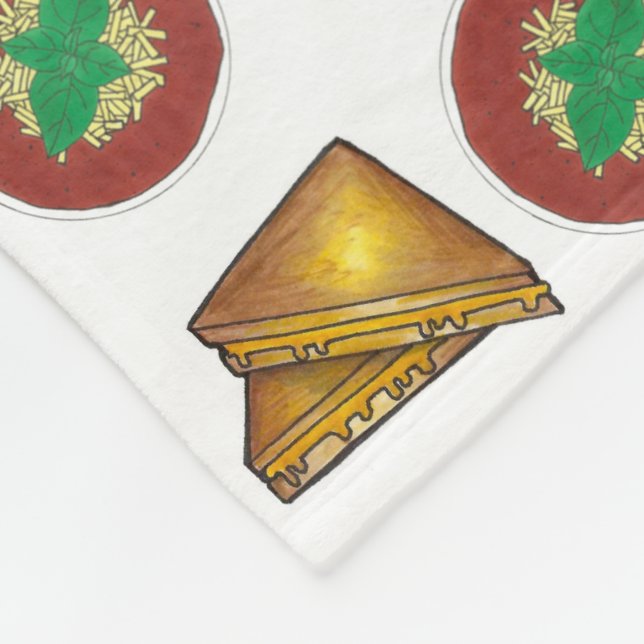 Toasted Toasted Cheese Sandwich Tomato Soup Feinsc Fleecedecke (Ecke)