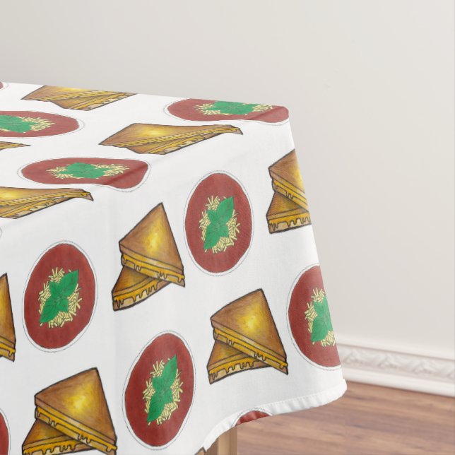 Toasted Toasted Cheese Sandwich Tomato Soup Feinsc Tischdecke (Beispiel)