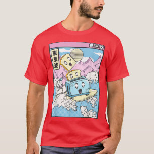Toaster Happy Toast Japan Waves Kawaii Vap T-Shirt