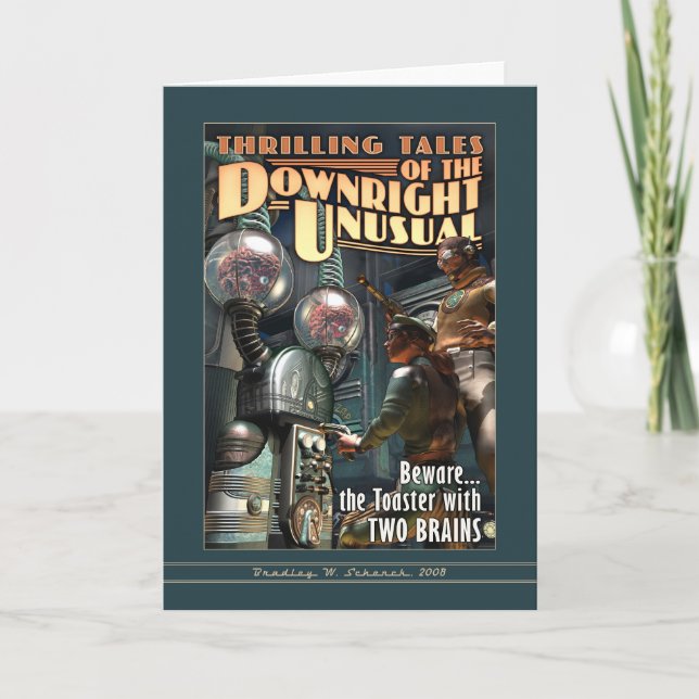 Toaster mit zwei Gehirnen! Gruß-Karte Karte (Vorderseite)