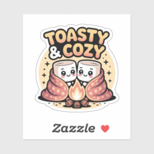 Toastige Marshmallows Süßer Kawaii Badge Aufkleber