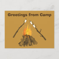 Toasting Marshmallows Grüße von Camp Postcard