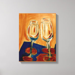 Toasting mit Four Wine Glasses Canvas Print Leinwanddruck