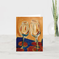 Toasting mit Four Wine Glasses
