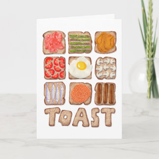Toastkarte für das Frühstück Karte