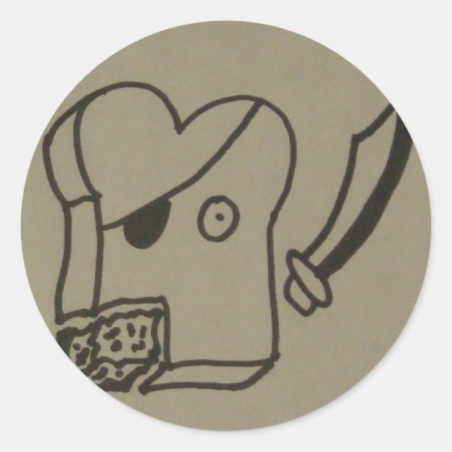 Toastpirat Runder Aufkleber (Vorderseite)