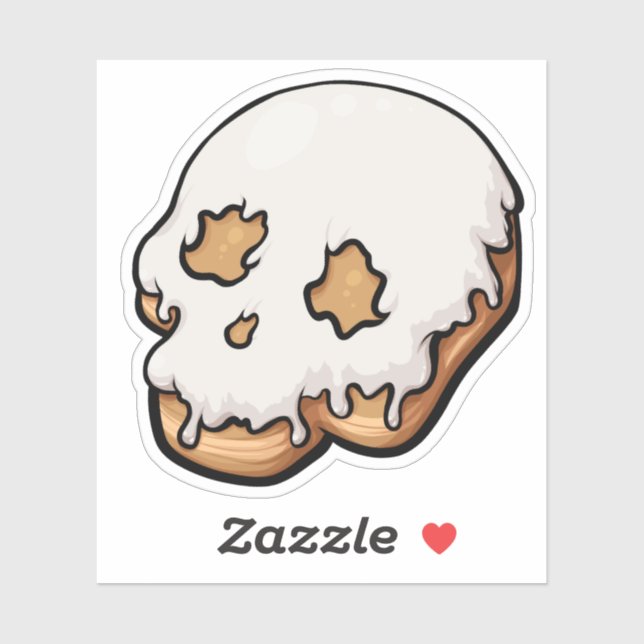 Toath Sweet Skull Doughnut Aufkleber (Blatt)