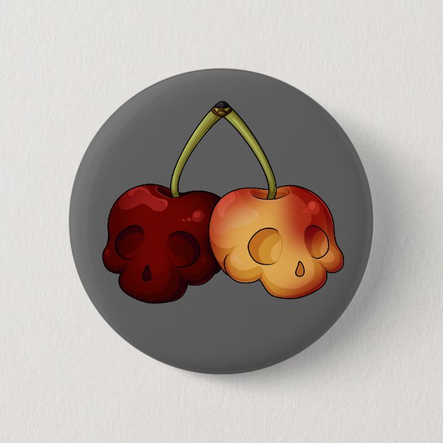 Toathly Sweet Cherry Skull Button (Vorderseite)