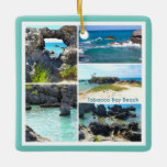 Tobacco Bay Beach, Bermuda Keramikornament<br><div class="desc">Tobacco Bay Beach,  Bermuda ist ein winziger,  aber berühmter Strand in St. George's Parrish. Der Strand ist von großen Kalksteinen und blauem Wasser umgeben. celeste@khoncepts.com</div>