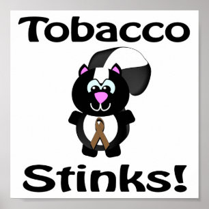 Tobacco stinks Skunk Awareness Design Poster