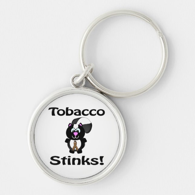Tobacco stinks Skunk Awareness Design Schlüsselanhänger (Vorne)