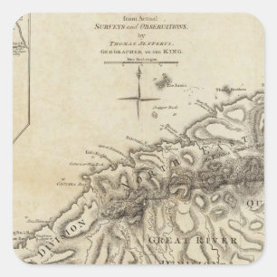 Tobago aus tatsächlichen Erhebungen und Beobachtun Quadratischer Aufkleber