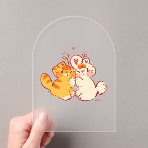 Tobi & Tansy Umarmen - Süße Katze & Hase Acryleinladungen