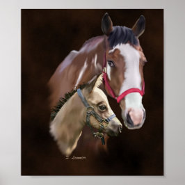 Tobiano Paint Mare und Foal Poster