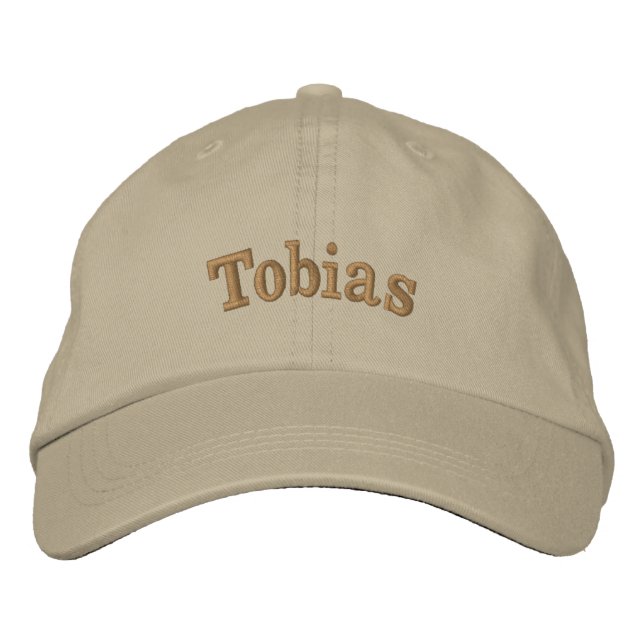 "Tobias" Männername bestickt, Bestickte Baseballkappe (Vorderseite)