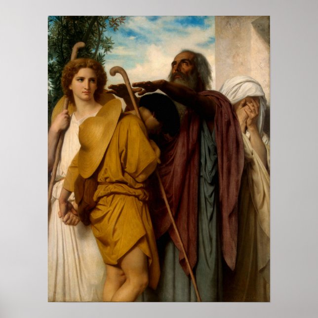 Tobias Sprichwort von Bouguereau zu seinem Vater Poster (Vorne)