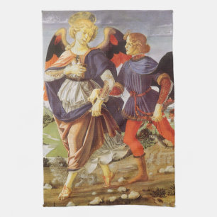 Tobias und der Engel von Andrea del Verrocchio Geschirrtuch