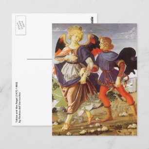 Tobias und der Engel von Andrea del Verrocchio Postkarte