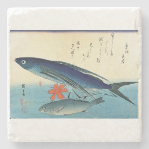 Tobiuo & Ishimochi - Farbenfrohe japanische Fischd Steinuntersetzer