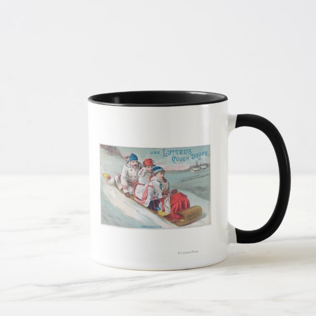 Tobogganing und Verwendung von Keuchhusten Tasse (Rechts)