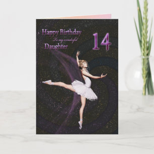 Tochter 14, Ballerina Geburtstagskarte Karte