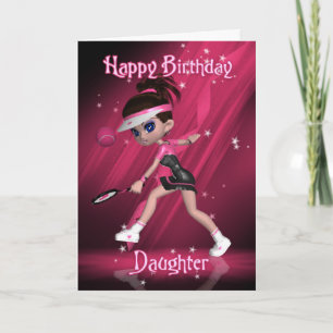 Tochter Birthday Card - Tennis Karte