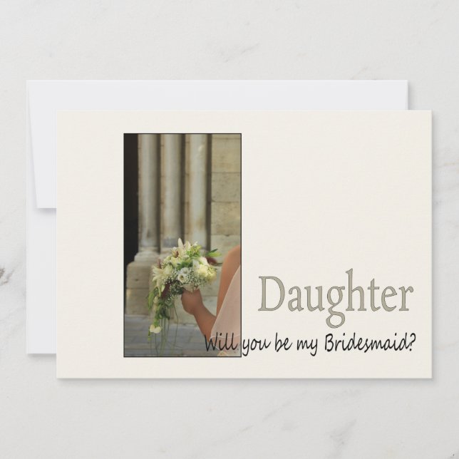 Tochter Bitte sei Bridesmaid Einladung (Vorderseite)
