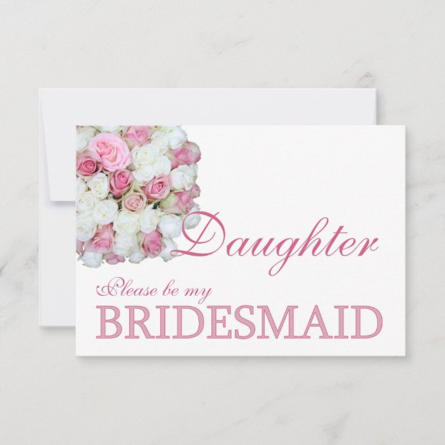 Tochter Bitte sei Bridesmaid Einladung (Vorderseite)