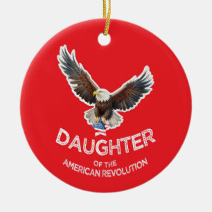 Tochter der American Revolution DAR Adlerstern Keramik Ornament