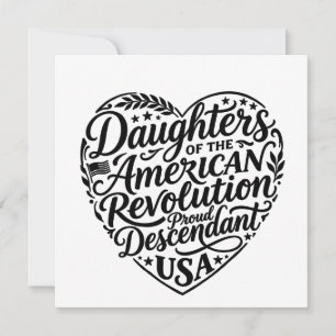 Töchter der amerikanischen Revolution Herz-Design Karte