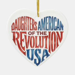 Töchter der Amerikanischen Revolution USA Herz Keramik Ornament