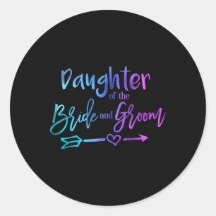Tochter der Braut und der Groom Matching Wedding Runder Aufkleber