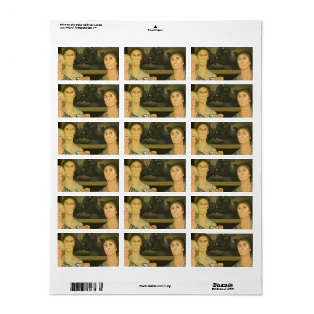 Töchter der Revolution von Grant Wood Adressaufkleber (Vorne)