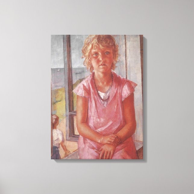 Tochter des Fischers (von Kuzma Petrov-Vodkin) Leinwanddruck (Vorderseite)