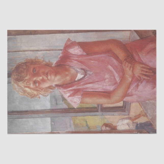 Tochter des Fischers (von Kuzma Petrov-Vodkin) Seidenpapier (Vorderseite)