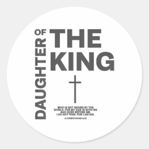 Tochter des Königs Jesus, Christliche Frau Runder Aufkleber