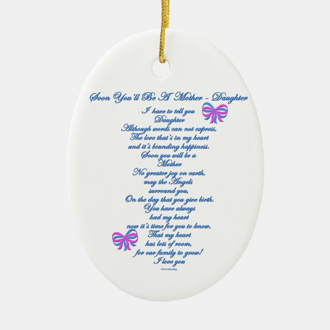 Tochter, die 1. Baby erwartet Keramik Ornament (Vorne)