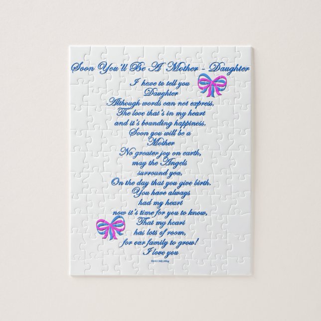 Tochter, die 1. Baby erwartet Puzzle (Vertikal)