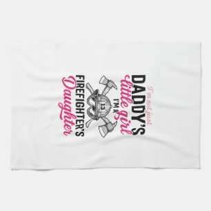Tochter eines Feuerwehrmanns Zitat Vektor-Shirt-De Geschirrtuch