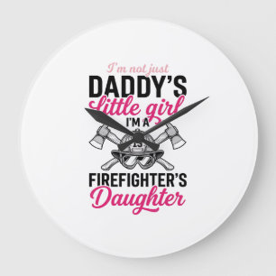 Tochter eines Feuerwehrmanns Zitat Vektor-Shirt-De Große Wanduhr