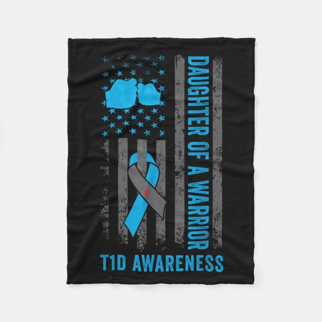 Tochter eines T1d-Krieger-Diabetes Typ 1 Fleecedecke (Vorderseite)