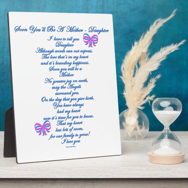 Tochter erwartet 1. Baby Fotoplatte (Seite)