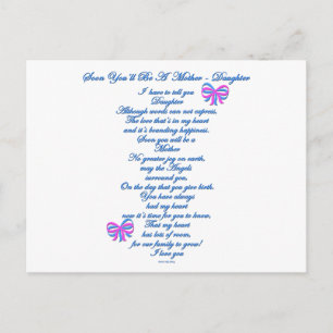 Tochter erwartet 1. Baby Postkarte