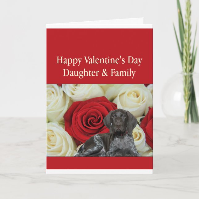 Töchter & Familienglanz Grizzy Valentine Feiertagskarte (Vorderseite)