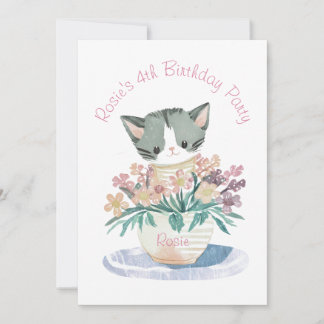 Töchter Geburtstag Niedlicher Name und Foto der Ki Einladung