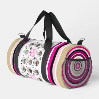 Tochter Geburtstags-Foto-Collage-Typografie Duffle Bag
