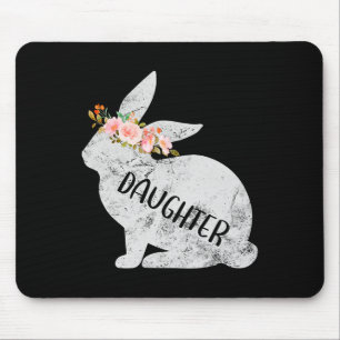 Tochter Häschen passende Familie Floral Hase Kanin Mousepad