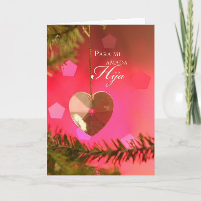 Tochter Herz auf Baum, Weihnachten Spanisch (Vorderseite)