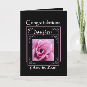 TOCHTER Hochzeitsglückwünsche - Rosa Rose Karte
