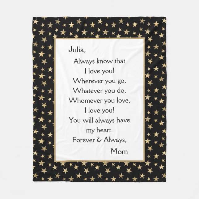 Tochter I Liebe Fleecedecke (Vorderseite)